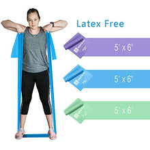 Load image into Gallery viewer, A AZURELIFE Resistance Bands, Professional Non-Latex Elastic Exercise Bands, 5 ft. Long Stretch Bands for Physical Therapy, Yoga, Pilates, Rehab, at-Home or The Gym Workouts, Strength Training
