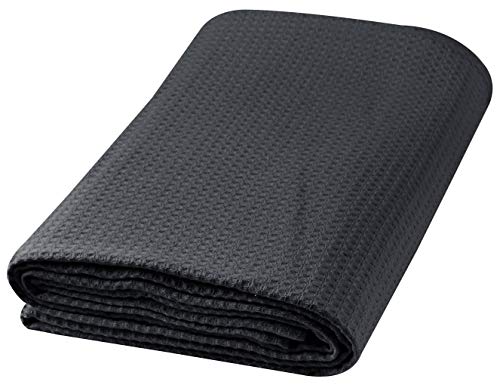 Beauty Threadz 100% Cotton Waffle Weave Thermal Blanket (Black, 60 x 90)