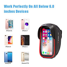 Load image into Gallery viewer, Emoly-r1 Bike Phone Mount Bags - Premium Bicycle Front Frame Bag, Waterproof Bike Pouch Bag with Headphone Hole for Smartphone Below 6 inch - Red
