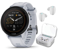 Load image into Gallery viewer, Garmin Forerunner 955 Solar, GPS Running Smartwatch with Solar Charging Capabilities, Tailored to Triathletes, Long-Lasting Battery, Whitestone with Wearable4U White Earbuds Bundle
