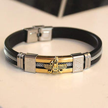 Load image into Gallery viewer, Asoodehdelan Silver Gold Farvahar Faravahar Bracelet Persian Zoroastrian GIF Persia Art
