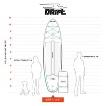Load image into Gallery viewer, DRIFT 10'8" Inflatable Stand Up Paddle Board, SUP with Accessories | Coiled Leash, Pump, Lightweight Paddle, Fin &amp; Backpack Travel Bag…
