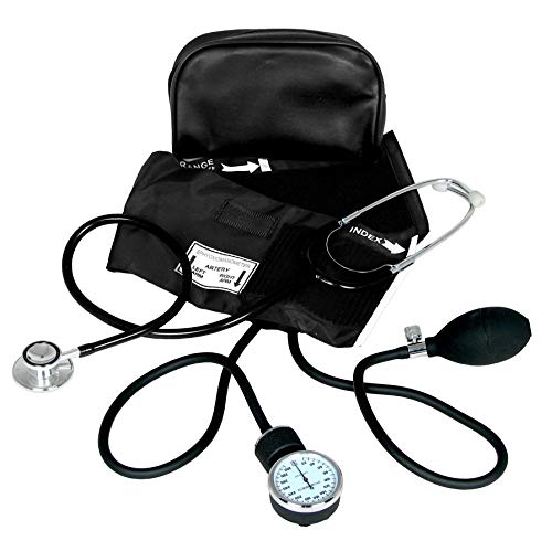 Dixie Ems Blood Pressure and Dual Head Stethoscope Kit (Black)