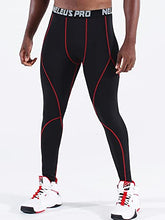 Load image into Gallery viewer, Neleus Men's 2 Pack Compression Pants Workout Running Tights Leggings,6013,Black (Red Stripe),Red,US 2XL,EU 3XL
