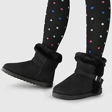 Load image into Gallery viewer, Tobfis Baby Girls Faux Fur Lining Kids Warm Non Slip Winter Ankle Snow Boots (Toddler/Little Kids),Black,8 M US Toddler
