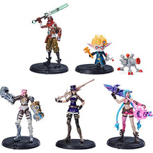 Load image into Gallery viewer, League of Legends, Dual Cities Pack w/ Exclusive Jinx, Heimerdinger, Vi, Caitlyn, and Ekko, 4-Inch Collectible Figures, Accessories, Ages 12 and Up
