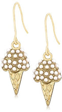 Load image into Gallery viewer, 14K Gold Plated Pearl Inlaid Ice Cream Earrings for Women Light Weight Birthday Valentine&#39;s Day Mothers Day Christmas Gift
