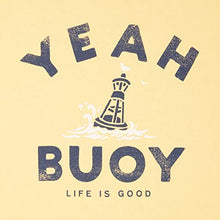 Load image into Gallery viewer, Life is Good Men's Standard Crusher Graphic T-Shirt Yeah Buoy, Baja Yellow, Large
