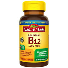 Load image into Gallery viewer, Nature Made Vitamin B12 1000 mcg, Dietary Supplement for Cellular Energy Support, 150 Sublingual Lozenges, 150 Day Supply
