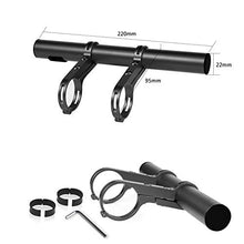 Load image into Gallery viewer, KANGBUKE Bike Handlebar Extender,Bicycle Handlebar Extension Aluminum Alloy Mount Holder Double Clamp Bike Bracket Bicycle Accessories for Flashlight Speedometer (Black)

