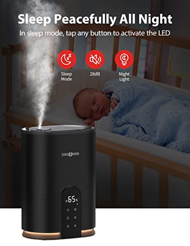 Load image into Gallery viewer, PARIS RHÔNE Humidifiers for Bedroom, 4L Cool Mist Humidifiers for Home Large Room, Ultrasonic Top Fill Humidifier with Humidistat, Essential Oils Diffuser, 30H, 28dB Quiet,12H timer, Night Light