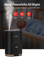 Load image into Gallery viewer, PARIS RHÔNE Humidifiers for Bedroom, 4L Cool Mist Humidifiers for Home Large Room, Ultrasonic Top Fill Humidifier with Humidistat, Essential Oils Diffuser, 30H, 28dB Quiet,12H timer, Night Light
