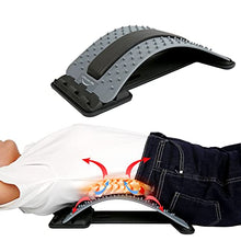 Load image into Gallery viewer, Back Stretching Device,Back Cracker Massager for Bed &amp; Chair &amp; Car,Multi-Level Lumbar Support Stretcher Spinal, Lower and Upper Muscle Pain Relief(Gray Black)
