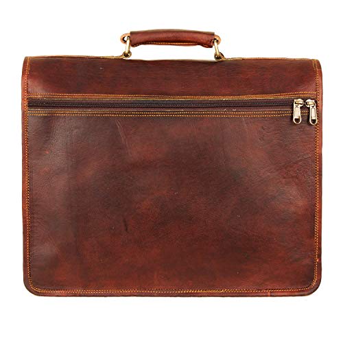 Load image into Gallery viewer, Vintage Leather Laptop Bags for Men Full Grain Large Leather Messenger bag for men 18 inches with rustic look Best leather briefcase by Hulsh