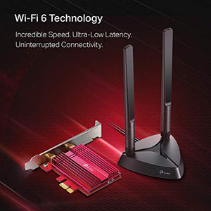 TP-Link WiFi 6 AX3000 PCIe WiFi Card (Archer TX3000E), Up to 2400Mbps, Bluetooth 5.0, 802.11AX Dual Band Wireless Adapter with MU-MIMO,OFDMA,Ultra-Low Latency, Supports Windows 10 (64bit) only
