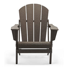 Load image into Gallery viewer, WO 4 Piece Set Outdoor Folding Poly Adirondack Chair for Backyard, Lawn, Patio, Deck, Garden, Weather Resistant Polyethylene Plastic Lounger, Dark Brown
