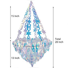 Load image into Gallery viewer, Hanging Decorations Iridescent Chandelier Shaped Foil Ceiling Hanging Ornament for Bridal Shower Wedding Birthday Frozen Theme Party Fairy Princess Rainbow Show Decoration
