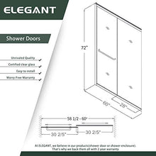 Load image into Gallery viewer, ELEGANT Double Sliding Shower Door 60 in. W x 72 in. H，Semi-Frameless Glass Shower Screen Panel 1/4" Clear Glass Bathroom Doors Bypass Shower Enclosure，Black Hardware
