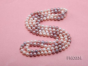 JYX AA + Pearl Long Necklace Classical 8-9mm Multi Color Natural Freshwater Cultured Pearl Sweater Necklace 47"
