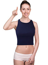 Load image into Gallery viewer, 4 Pieces Basic Crop Tank Tops Women Sleeveless Racerback Crop Tops Sport Crop Tops for Lady Girls Daily Wearing (Black, Dark Grey, Navy Blue, White, Small, Numeric_1)
