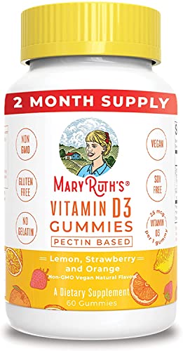 Vitamin D3 Gummies | D3 Vitamin Vegan Plant Based Gummies from Lichen | VIT D3 Gummies Non-GMO, Vegan, Gluten Free | 2 Month Supply