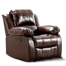Load image into Gallery viewer, Bonzy Home Air Leather Recliner Chair Overstuffed Heavy Duty Recliner - Faux Leather Home Theater Seating - Manual Bedroom &amp; Living Room Chair Reclining Sofa (Red Brown)

