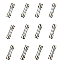 Load image into Gallery viewer, BOJACK 12 Values 60 pcs Slow Blow Glass Fuses Assortment Kit 5x20mm 250V T0.5A 1A 1.25A 1.6A 2A 2.5A 3A 3.15A 4A 5A 6.3A 10A packag in a Clear Plastic Box
