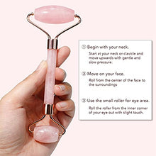 Load image into Gallery viewer, Jade Roller &amp; Gua Sha, Face Roller, Facial Beauty Roller Skin Care Tools, BAIMEI Rose Quartz Massager for Face, Eyes, Neck, Body Muscle Relaxing and Relieve Fine Lines and Wrinkles
