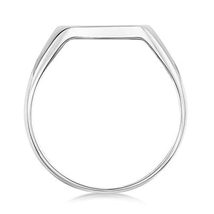 LANDA JEWEL Unisex Sterling Silver Oval Shape Heavy Weight Polished Signet Ring 12x14mm (8.5)
