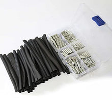 Load image into Gallery viewer, Pastall Non Insulated Butt Connectors Kit 200pcs 22-10 Gauge Uninsulated Butt Connector 22-18AWG, 16-14AWG, 12-10AWG, Electrical Wire Crimp Ferrule Terminals with 45pcs Heat Shrink Tube
