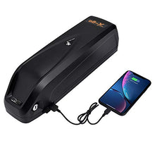 Load image into Gallery viewer, X-go Ebike Battery 48V/36V 13AH/10AH Lithium ion Battery with Charger, USB Port, Electric Bike Battery for 500W/1000W Bike Motor Black (36V 15AH 500W)
