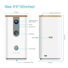 Load image into Gallery viewer, Vbroad Smart Pet Camera Treat Dispenser, 2.4G WiFi Remote Camera Monitor 720P HD Night Vision Video with 2-Way Audio Designed for Dogs and Cats, Home Safety Pet Monitor (Android/iOS)
