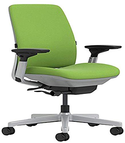 Steelcase Amia Chair with Platinum Base & Standard Carpet Casters, Meadow (Renewed)