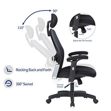 Load image into Gallery viewer, LIANFENG Ergonomic Office Chair, High Back Executive Swivel Computer Desk Chair with Adjustable Armrests and Headrest, Back Lumbar Support, Black
