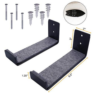 Ho Stevie! Surfboard Wall Mount - Minimalist Wall Racks for Shortboards and Longboards (Screws Included) (Black)