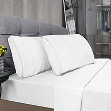 Load image into Gallery viewer, HOMEIDEAS 4 Piece Bed Sheet Set (Queen, White) 100% Brushed Microfiber 1800 Bedding Sheets - Deep Pockets
