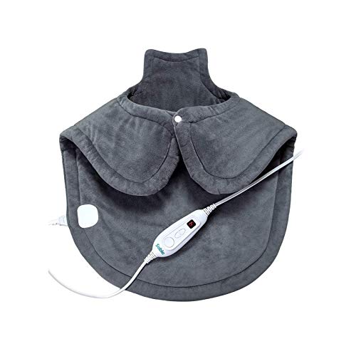 Large Heating Pad for Neck and Shoulders Pain Relief, Sable Heating Wrap for Neck with Auto Shut Off - 6 Temperature Settings