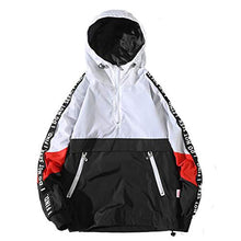 Load image into Gallery viewer, Landscap Men Hoodie Zip Up Lightweight Sweatshirt Hip-Hop Sweatshirt Large Size Jacket Coat Color Block Sport Hoodies(White,XL)
