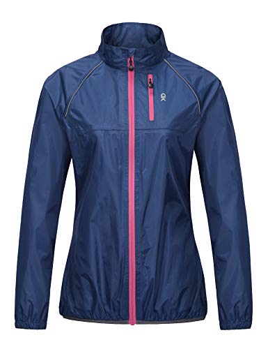 Little Donkey Andy Women’s Waterproof Cycling Bike Jacket, Running Rain Jacket, Windbreaker, Ultralight and Packable Navy L
