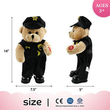 Load image into Gallery viewer, Houwsbaby Singing Police Teddy Bear Dancing Plush Bear Toy Musical Stuffed Animal in Justicial Uniform Electric Interactive Animated Gifts for Kids Boy Girls Holiday Valentine&#39;s Day Birthday,14&#39;&#39;
