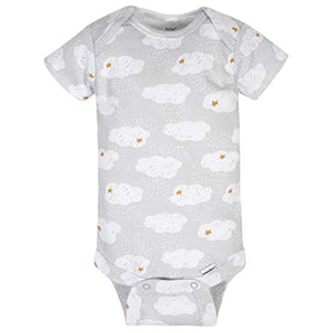 Gerber Baby 4-Pack Short Sleeve Onesies Bodysuits, I Love Ewe/Grey, 6-9 Months