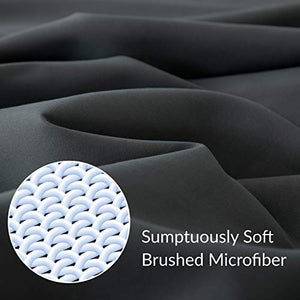 Bedsure Queen Size Sheets- Ruffled Embossed Bed Sheet Set - Soft Brushed Microfiber, Wrinkle Resistant Sheet - 14 inches Deep Pocket - 4-Pieces (Dark Grey)