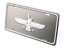 Load image into Gallery viewer, Mehr Persian Empire Embossed Aluminum License Plate - Made in USA - Achaemenid Empire Symbol - Farvahar
