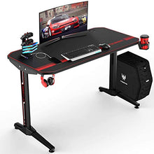 Load image into Gallery viewer, VIT 44 Inch Ergonomic Gaming Desk, T-Shaped Office PC Computer Desk with Full Desk Mouse Pad, Gamer Tables Pro with USB Gaming Handle Rack, Stand Cup Holder&amp;Headphone Hook (44 inch, Black)
