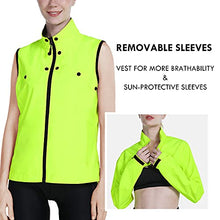 Load image into Gallery viewer, BALEAF Women&#39;s Cycling Jacket Waterproof Rain Bike Jackets Wind Breakers Removable Sleeves Running Lightweight Fluorescent Yellow Size L
