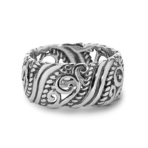 Carolyn Pollack Sterling Silver Open Scroll Work Band Ring Size 7