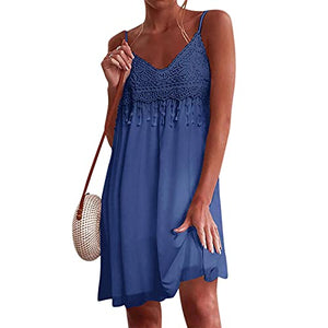 Smooto Ruched Tie Waist Mini Dress Summer Dresses Off The Shoulder Maxi Dress Sexy Lace Dress Sexy Open Back Dress (Blue 1,XXL)