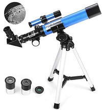 Load image into Gallery viewer, MaxUSee Kids Telescope 400x40mm with Tripod &amp; Finder Scope, Portable Telescope for Kids &amp; Beginners, Travel Scope with Moon Mirror, Stars &amp; Moon map Included
