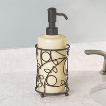 Load image into Gallery viewer, iDesign Twigz Ceramic and Metal Liquid Soap Pump and Lotion Dispenser for Kitchen, Bathroom, Sink, Vanity, 4.5&quot; x 4.5&quot; x 8.5&quot;, Vanilla and Bronze

