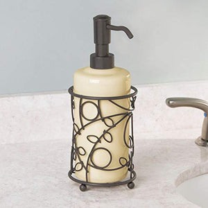 iDesign Twigz Ceramic and Metal Liquid Soap Pump and Lotion Dispenser for Kitchen, Bathroom, Sink, Vanity, 4.5" x 4.5" x 8.5", Vanilla and Bronze
